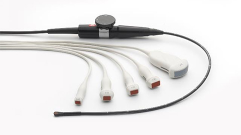 Image of multiple cables and parts related to ultrasound
